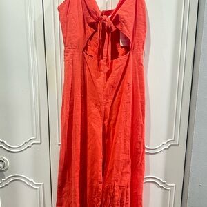 L'ATISTE Pink Halter Sundress Ruffled Tie Front